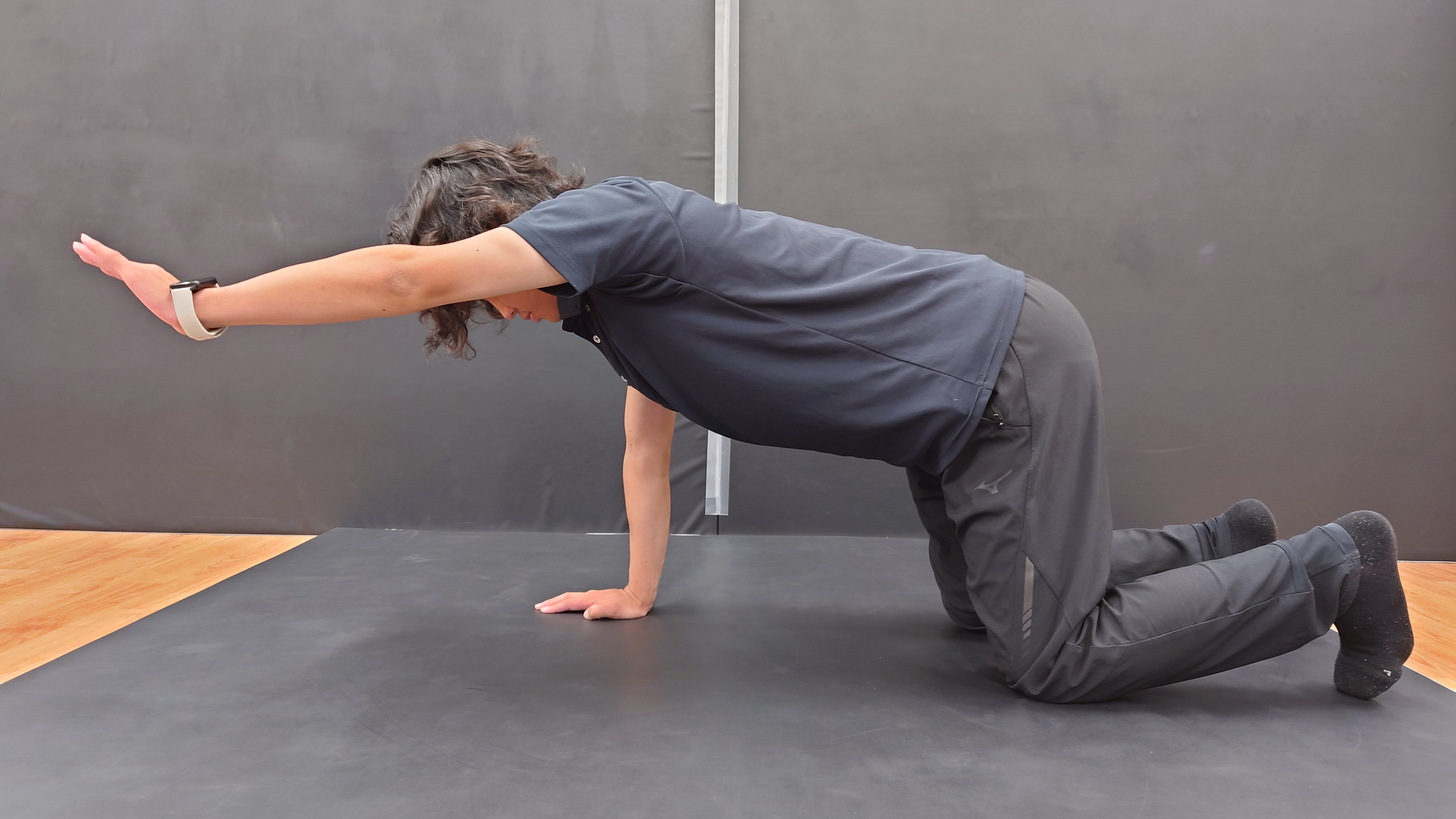 四つ這い片腕挙上